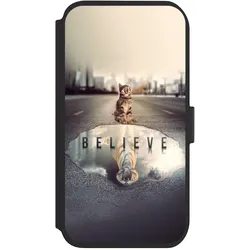 Nivocase Klapphülle für Apple iPhone 11 Handyhülle aus Kunst Leder NIVOflip schwarz Motivation Tiere Tiger (Apple iPhone 11), Smartphone Hülle, Schwarz