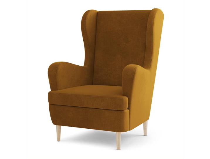 Masseno Sessel Vogera, Ohrensessel Polstersessel, Gelb, 78x103x85 cm, Wohnzimmer, Sessel, Ohrensessel