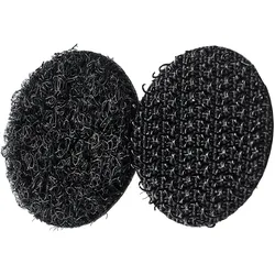 108 STKKlettpunkte selbstklebend 21mm extra stark doppelseitig rund schwarz, Nylon, Polyester