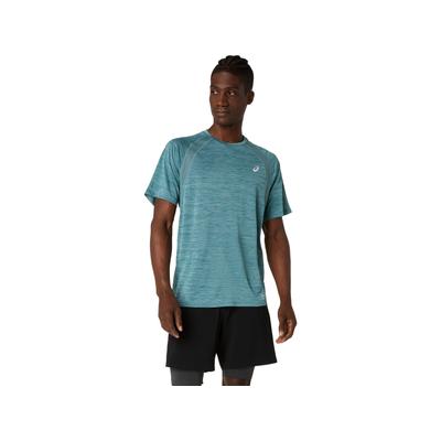 Laufshirt ASICS "ROAD SS TOP", Herren, Gr. S, blau (foggy teal), Obermaterial: 100% Polyester, Shirts Laufshirt, ACTIBREEZE™ Technologie, Atmungsaktiv, Reflektierend