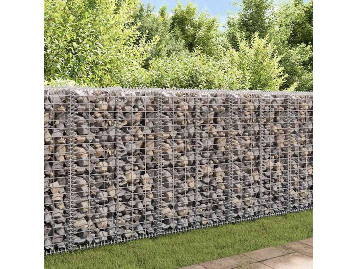 vidaXL Steinkorb Gabione mit Deckeln Verzinkter Draht 100×30×30 cm