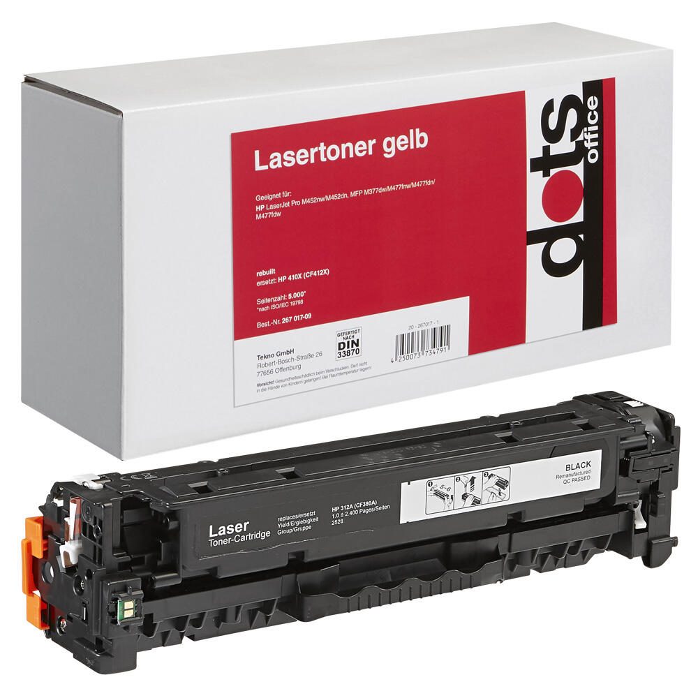 dots Toner kompatibel zu HP 410X (CF412X) gelb 2538,3009-DOTS