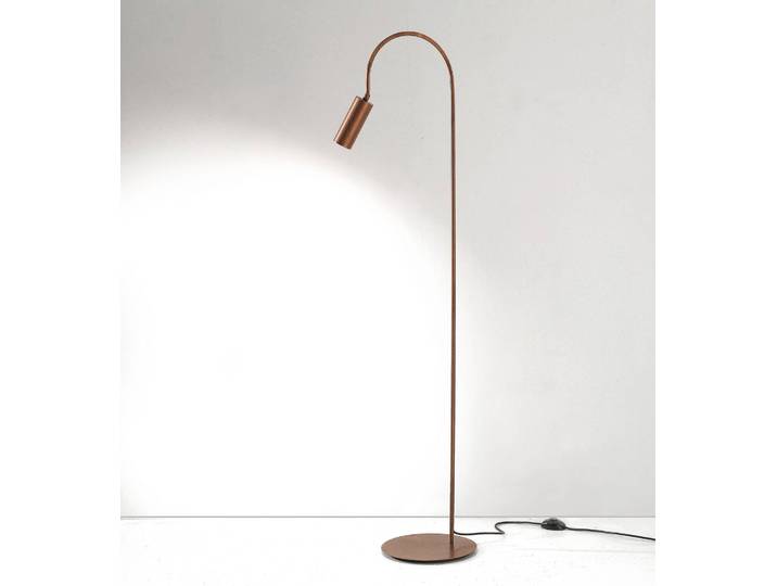 Vloerlamp 7539, gebruneerd hout, messing, GU10 7539, hout donker, Woon-/ Eetkamer, Messing, Modern, vloerlamp