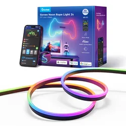 GOVEE 4M Neon Preinstalled Strip Light Black support Matter(Homekit, Google, Alexa, Smarthings)