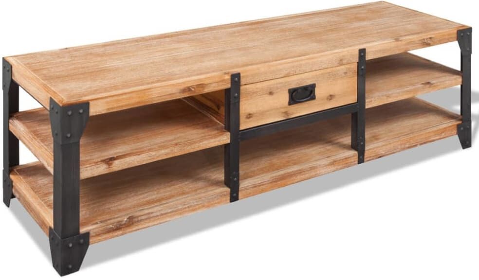 Maison Chic Meuble tv bois noir 140x40x45 cm Noir 140x45x40cm