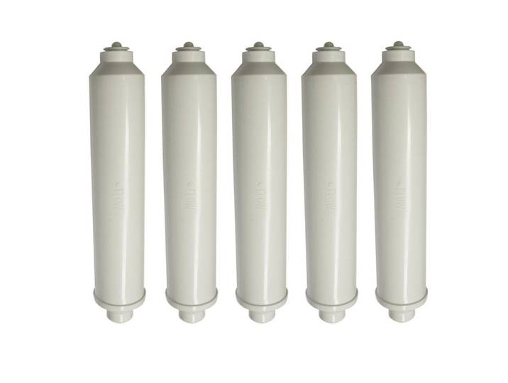Trade-Shop Ersatzfilter 5x passend für Bosch KAN58 KA58 K3990, Zubehör für Side-By-Side Kühlschränke, Durchflussmenge: 1,3 Liter pro Minute / mit hygienischen Schutzkappen