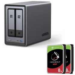 Ugreen NASync DXP2800 NAS System 2-Bay + SEAGATE Festplatte 16 TB (2 x 8 TB)