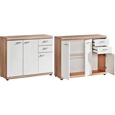Sideboard PROCONTOUR "Sun BESTSELLER", weiß (eichefarben, weiß), B:90cm H:74cm T:35cm, Sideboards, Sideboard, Höhe 74cm mit variabel verstellbaren Einlegeboden