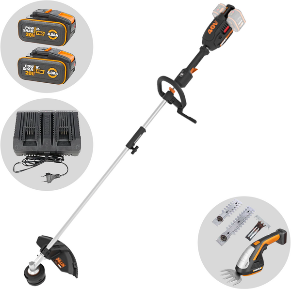 Worx NITRO WG186E - Akku-Rasentrimmer - 2x20V/4Ah