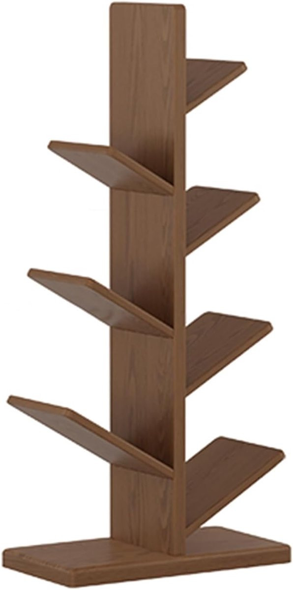 Verticale Boekenplank Boomvorm met 8 Lagen - Walnootkleur