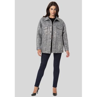 Outdoorjacke CIPO & BAXX "Jacken", Damen, Gr. XL, silber, Stoff, 70% Polyester, 30% Viskose, bedruckt, regular fit normal, Jacken Outdoorjacke, mit grafischem Design