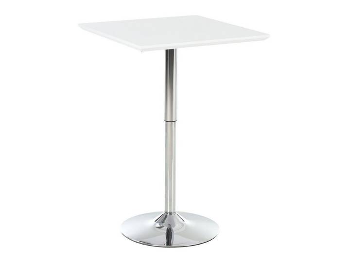 furnicato Bartisch Stehtisch Bistrotisch 60x60x69-92 cm Stahl Weiß (1-St)