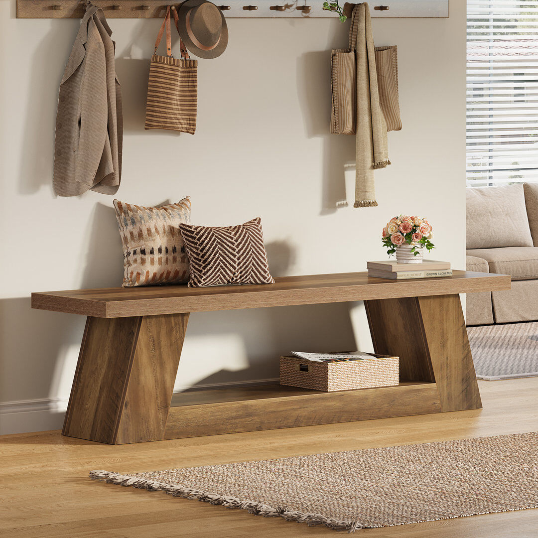 Blue Elephant Storage Bench Brown 45cm H X 160cm W X 40cm D