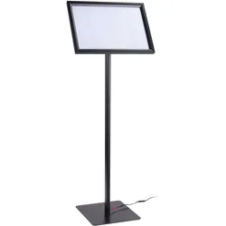 Infoständer A3 LED mit Klapprahmen schwarz, Aluminium, Stahl