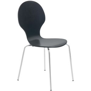 CLP Besucherstuhl Diego, 1036901, stapelbar, Vierfußstuhl, Holz, schwarz
