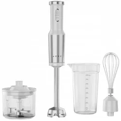 Aeno Smart device Hand Blender, 1200W in CB, White, Tiger Teeth Cutter, Whisk, Food Processor, Cup, Stabmixer, Weiss, Silber