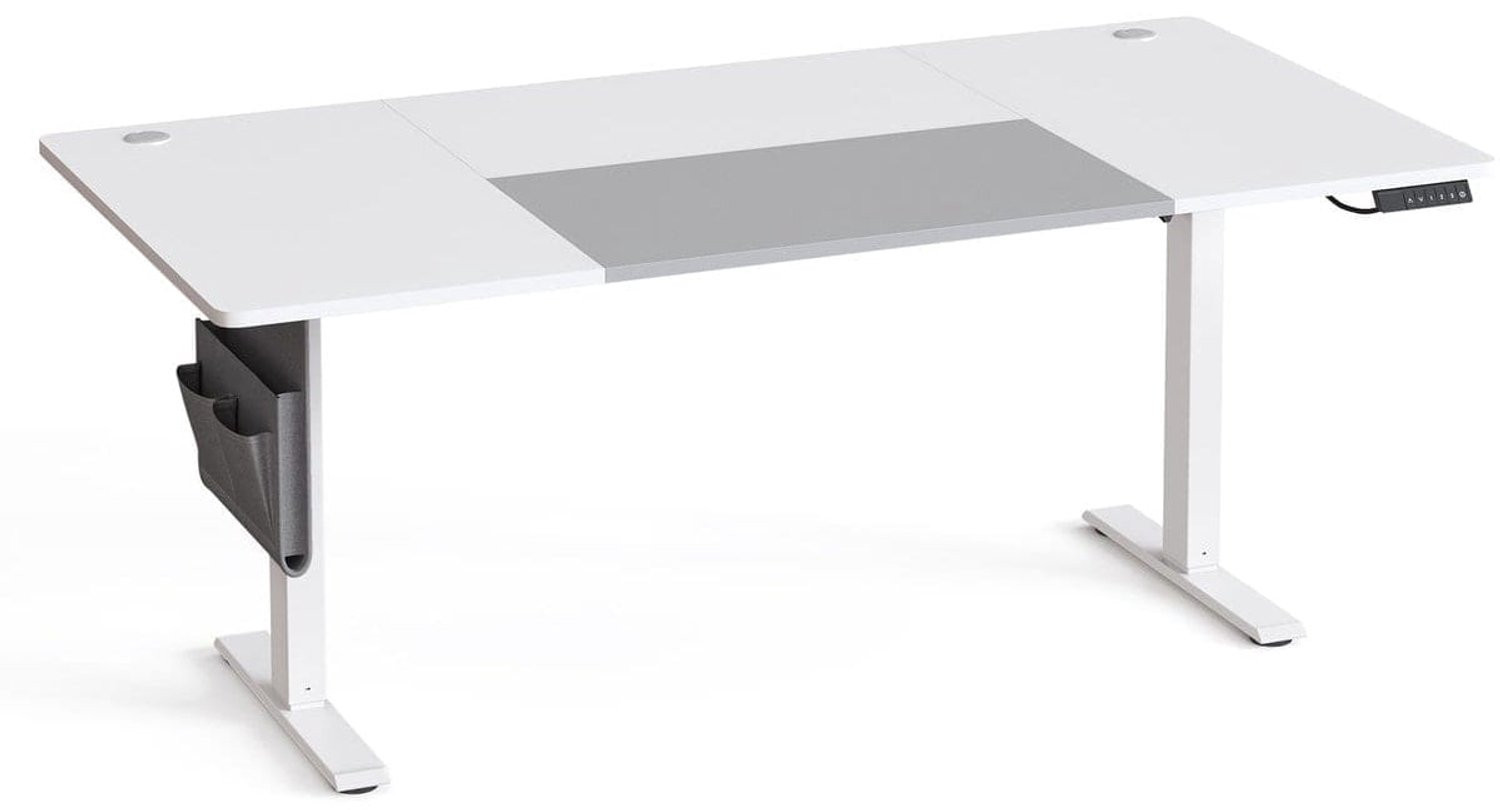 Klarven Elektrisch Zit-sta Bureau Wit-Grijs met USB-C Aansluiting
