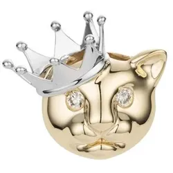 GOLDSCHMUCK FÜR MICH Katzen-Anhänger 2 Brillanten zus. ca. 0,05ct Gold 375