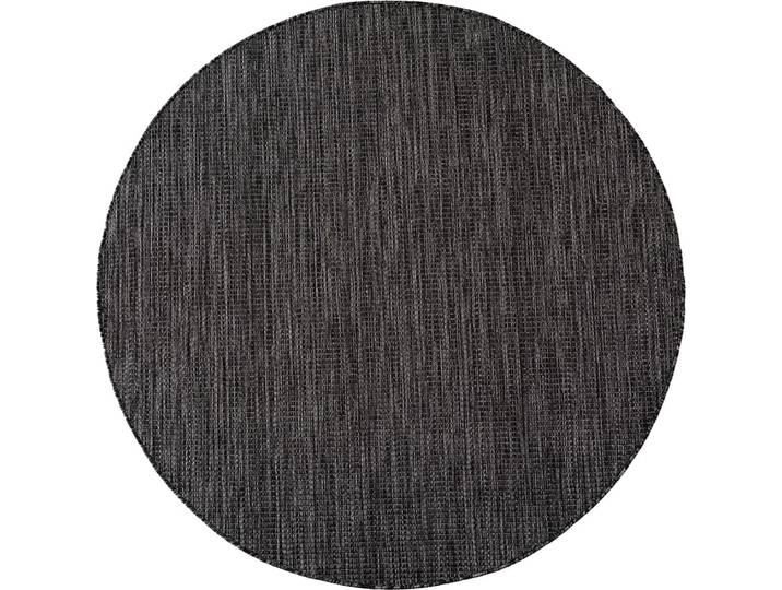 Tapis rond aspect jute noués noir 160cm