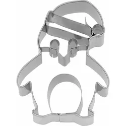 BIRKMANN Ausstechform Weihnachtspinguin, mit Innenprägung, Ausstecher, Plätzchenform, Keks, Plätzchen, Edelstahl, 7 cm, 199521