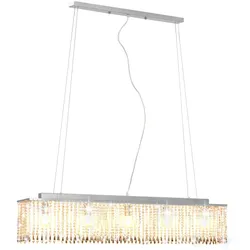 vidaXL Deckenleuchte mit Kristallperlen Silbern 104 cm E14