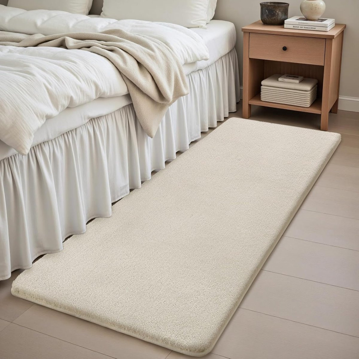 SnelShoppen Sour Lemon Vloerkleed - Crème - 60 x 200 cm - Modern Kortpolig Antislip Tapijt voor Woonkamer, Slaapkamer of Hal