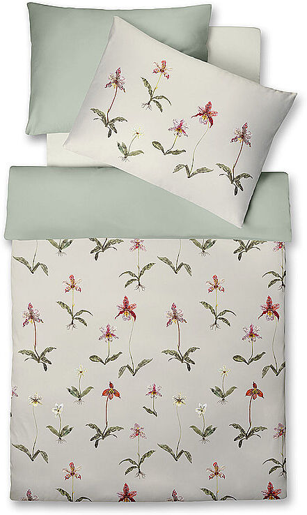 FLEURESSE Satin Bettwäsche BED ART 70x90cm / 140x220cm Sunset Blush hellgrün EG