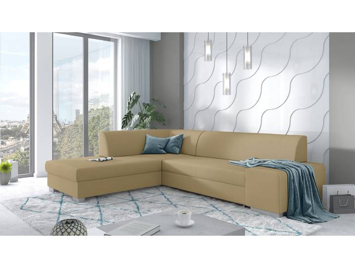 Ticino Ecksofa Strukturstoff INARI Latte Links ohne