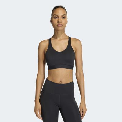 Sport-BH ADIDAS PERFORMANCE "OPT ESS HS", Damen, Gr. XL, Cup C/D, schwarz, Obermaterial: 85% Polyester, 15% Elasthan, BHs Sport-BH
