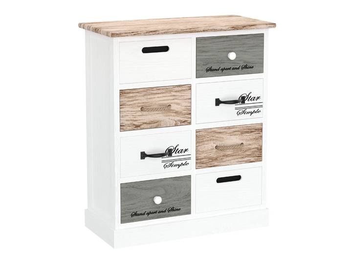 Kommode HALDEN 8 Schubladen 54 x 64 cm weiss/natur
