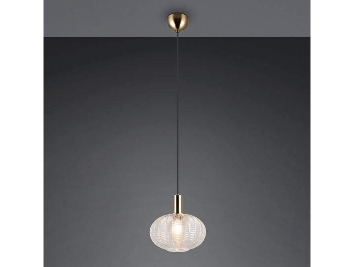 Suspension Elvezia Ø 26cm Laiton/Laiton Matériau : Verre, Métal Surface en métal : Laqué Type de métal : Fer Type de verre : Verre clair E27