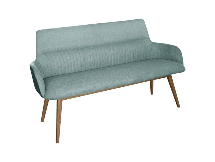 Linea Natura Sitzbank, Eiche, Jadegrün, Holz, Wildeiche, vollmassiv, 2-Sitzer, 157x88x62.5 cm, Esszimmer, Bänke, Sitzbänke