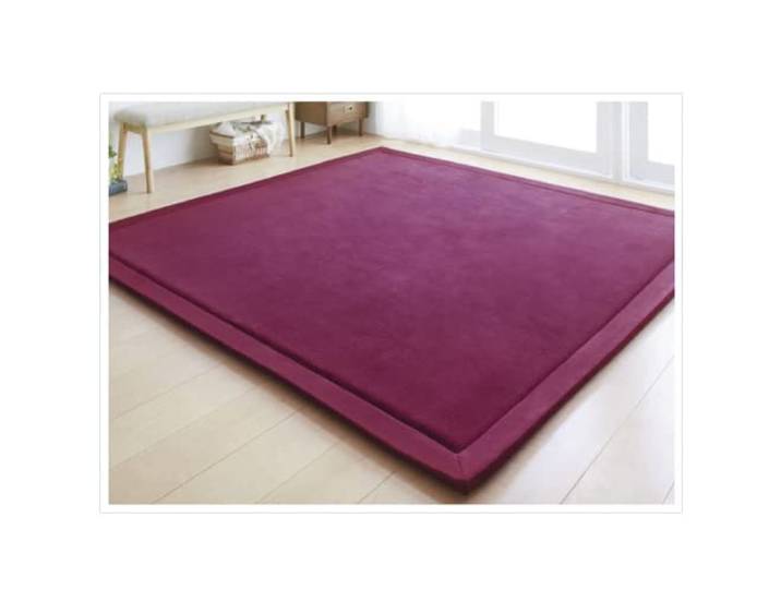 Loartee 200x300cm Kinder-Teppich, korallenrote Samt-Krabbeldecke fürs Kind Grape Red, Korallenroter Samt-Kinderteppich, stoßdämpfend, für Krabbelkinder