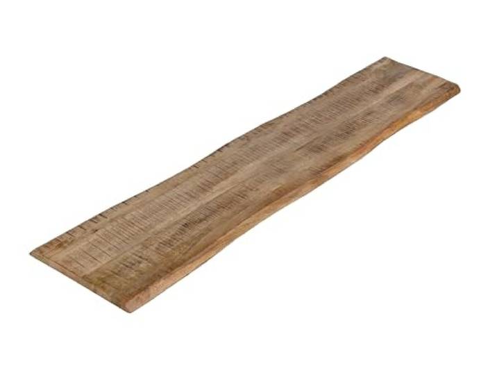 SAM Holzplatte Curtis 200x40 cm Mangoholz Baumkante Tischplatte Baumkanten-Platte massiv, raue Oberfläche, für Heimwerker, geeignet für Arbeitsplatten, Tische & Fensterbretter