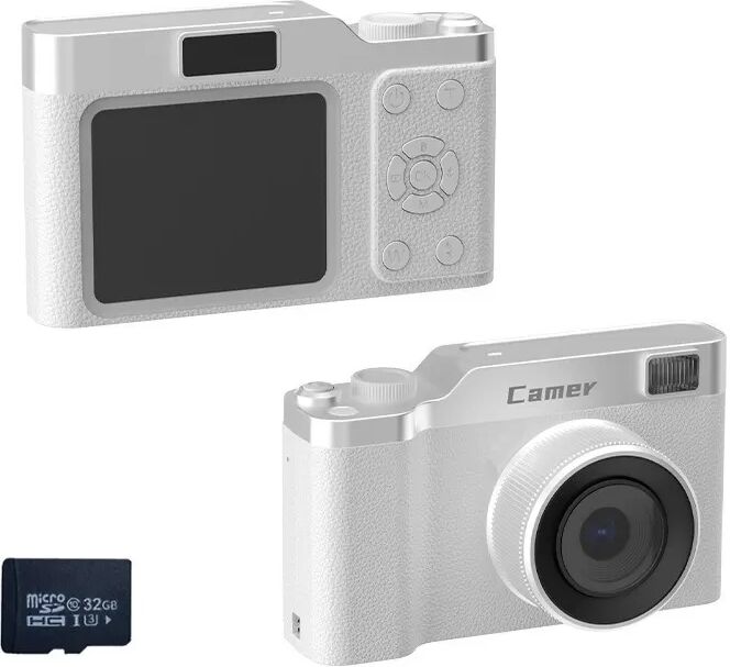 INF Kompakte Digitalkamera mit 5x optischem Zoom & 32GB TF-Karte - Erinnerungen unterwegs festhalten Weiß