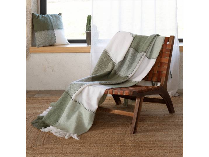Plaid à carreaux toucher doux - Blancheporte