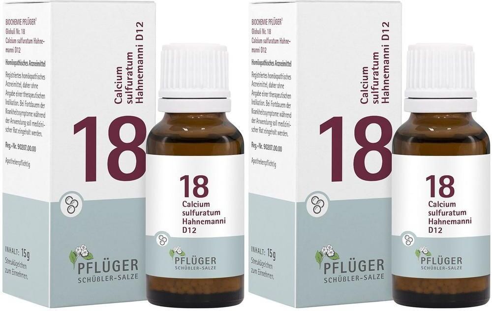 Pflüger Biochemie Biochemie Pflüger 18 Calcium sulfuratum D 12 Glob. 2x 2x15 g Globuli