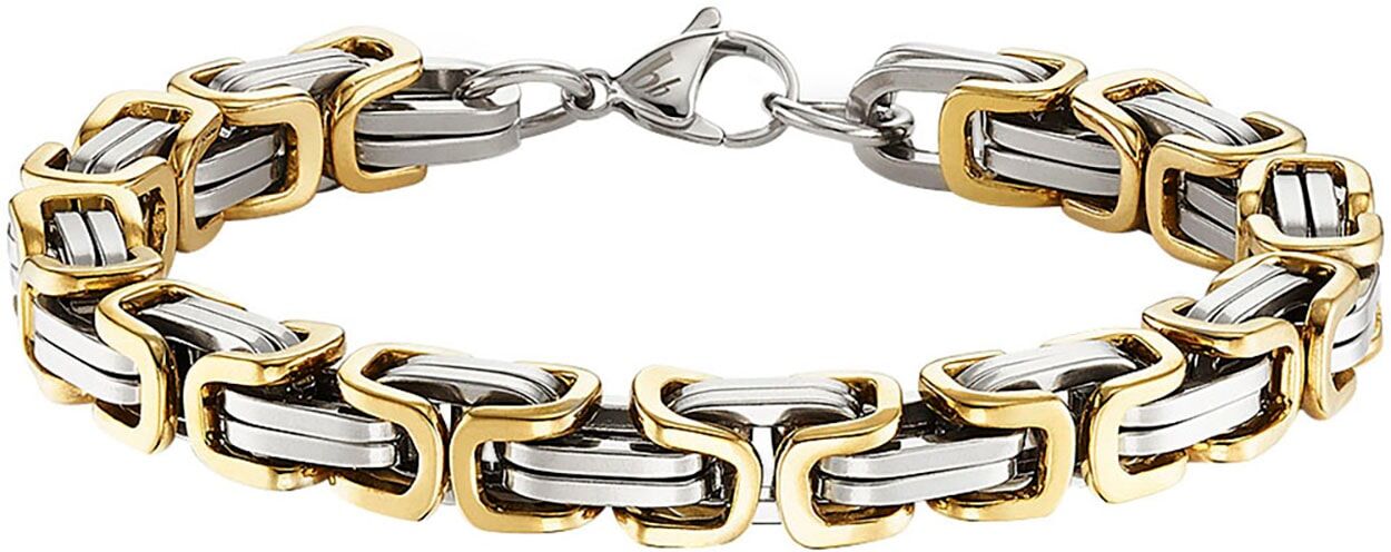 Edelstahlarmband BRUNO BANANI "Schmuck", gold (edelstahlfarben, gelbgoldfarben), Armbänder, Herren, 21cm, Edelstahl, Edelstahlarmband edelstahlfarben, gelbgoldfarben 21cm, Edelstahl