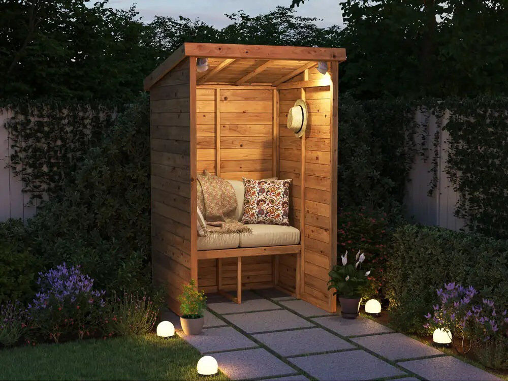 Dunster House Garden Arbour With Pent Roof, Pressure Treated, Compact Stylish Shelter, Apocallipo 200cm H x 127cm W x 120cm D
