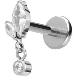Titan Labret mit Push Fit KNOSPE + KRISTALL