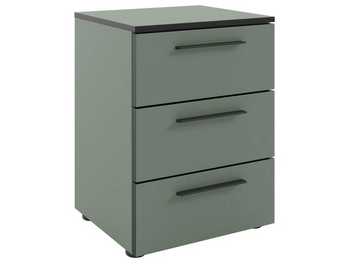 Nachtschrank soul, Schilfgrün, Kunststoff, 3 Schublade(n) Schubladen, 45x61.4x40 cm, erweiterbar, Typenauswahl, Soft-Close-System, Holzmöbel, Holztische, Nachttische Holz