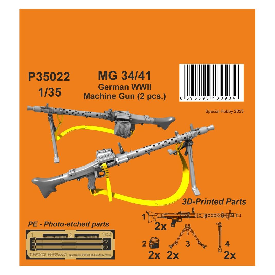 CMK MG 34/41 German WWII Machine Gun (2 pcs.) 1/35 (P35022)