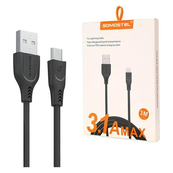 Somostel USB-KABEL - TYP C 3.1A SCHWARZ QC3.0 3M SMS-BT03 (3 m) (60441711)