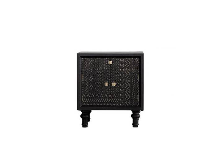 Schlafzimmer-Nachttisch Nachttisch/Aufbewahrungsständer Im Vintage-Stil 56 * 39,5 * 63,5 cm, schwarzer Schlafzimmer-Sofa-Beistelltisch, geschnitzter dekorativer Aufbewahrungsschrank