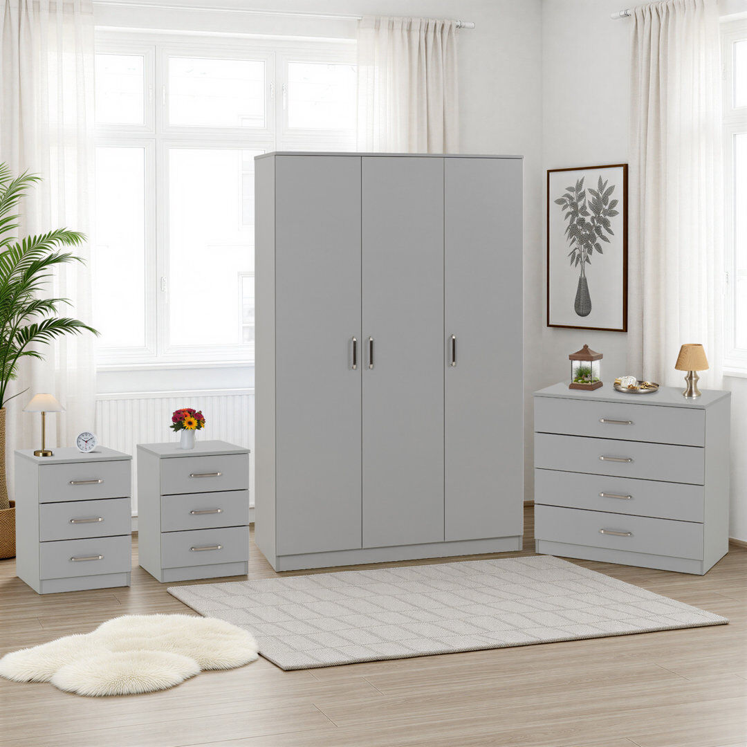 17 Stories Sumrah 4 Piece Bedroom Set Light Grey