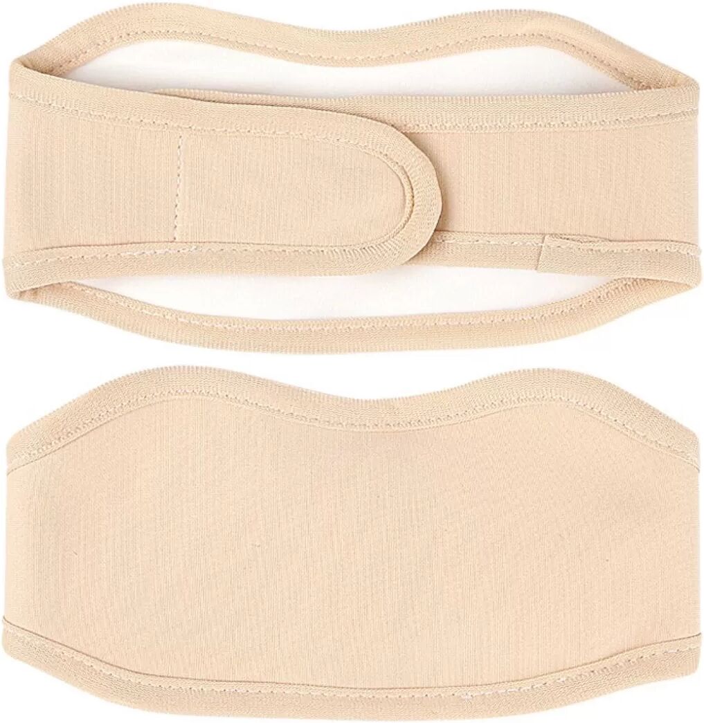 INF Rizinusöl Nackenpackung - Wiederverwendbarer, verstellbarer Klett-Nackenwickel, hautfarben, weiches Polyester-Derong-Futter