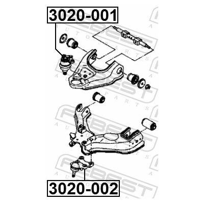FEBEST Trag-/Führungsgelenk 3020-001 Vorderachse oben für ISUZU GREAT WALL