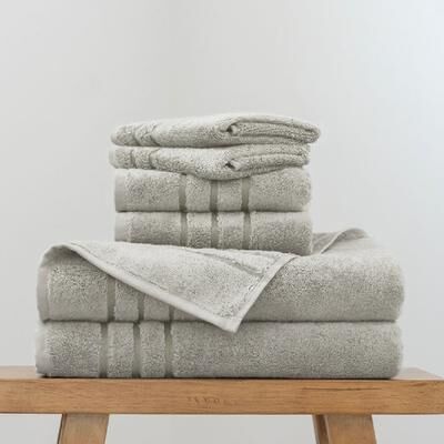 Cariloha Bath Towel Bundle with Bath Towel, Hand Towel and Washcloth   Turkish Cotton and Viscose Material Blend