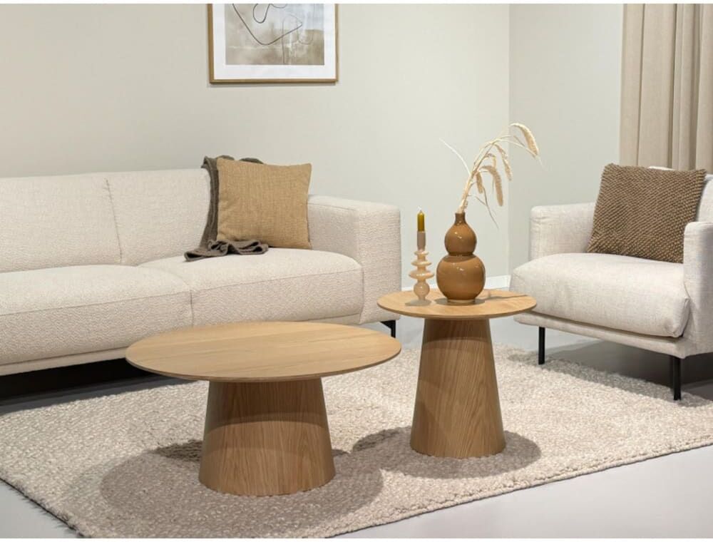 Moloo Table basse 80 cm beige Beige 80x38x80cm