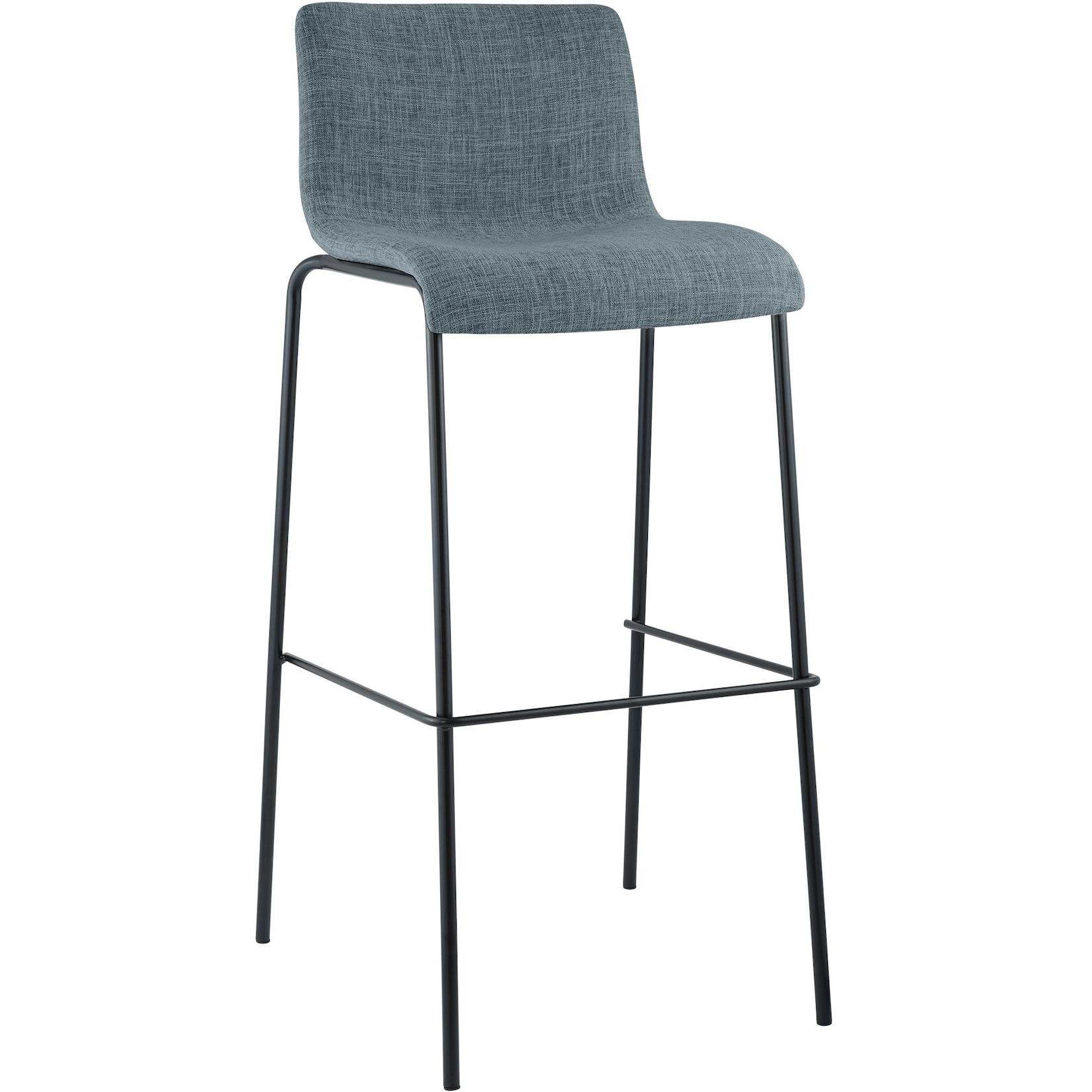 CLP Barhocker Hoover Stoff 4-Fuß Gestell schwarz Farbe: blau, Gestell Farbe: schwarz